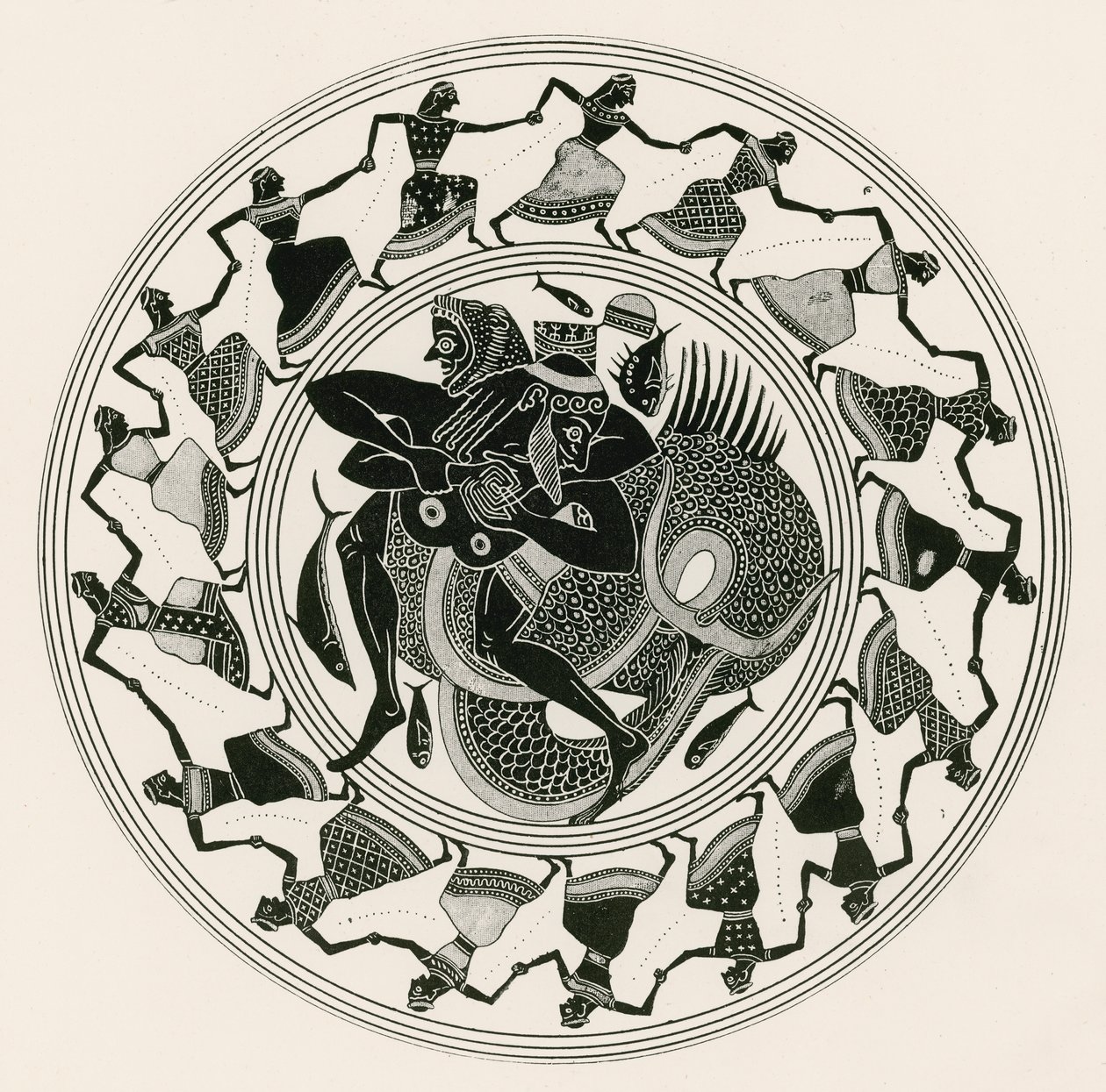 Herakles Wrestling with Triton by English School