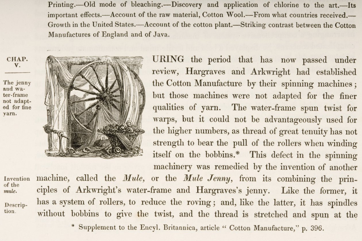Historiated Initial D, from a Book on British Cotton Manufacturing by English School