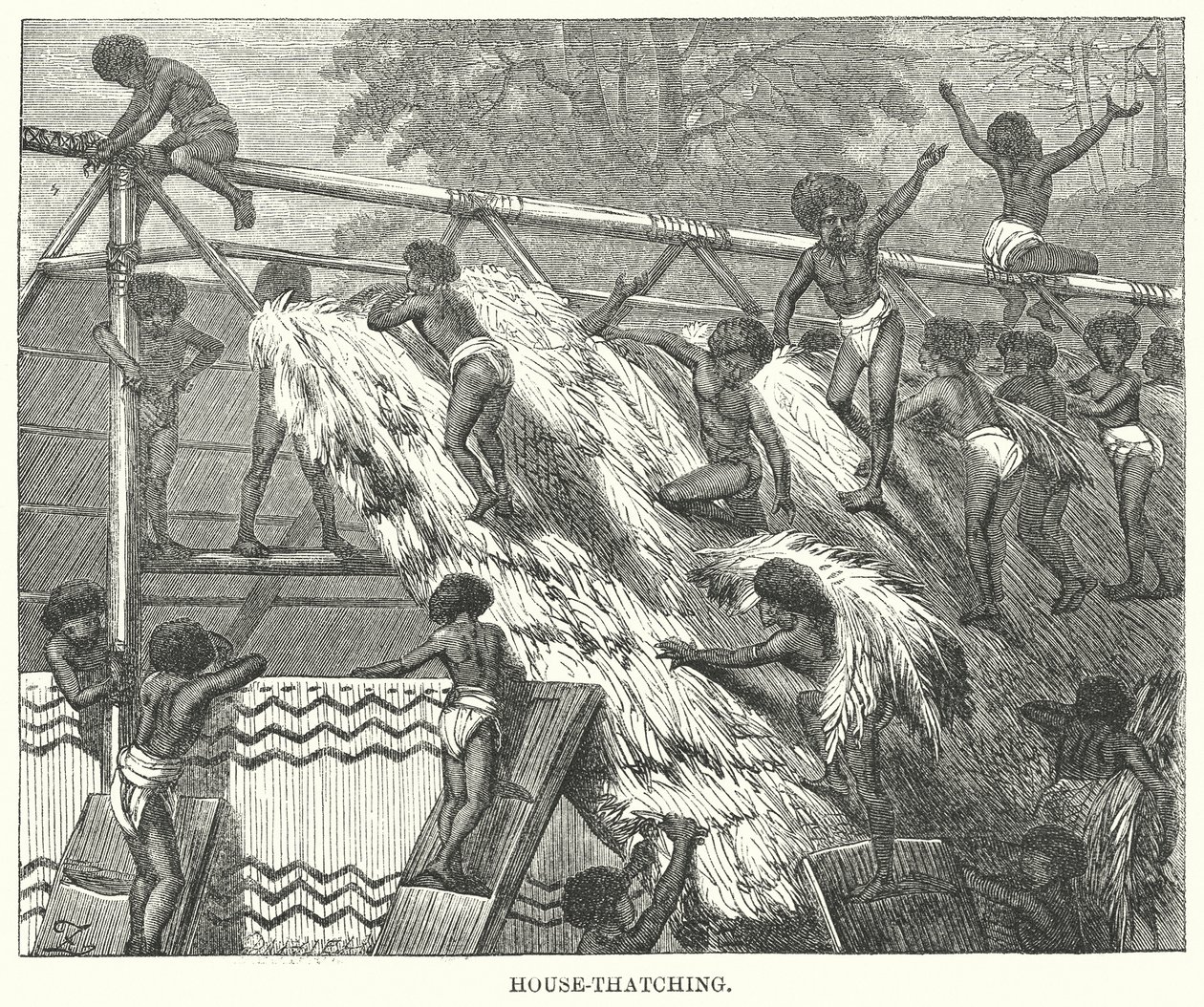 House-Thatching by English School