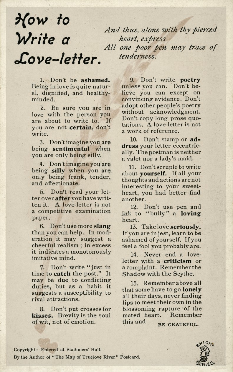 How to write a love letter by English School