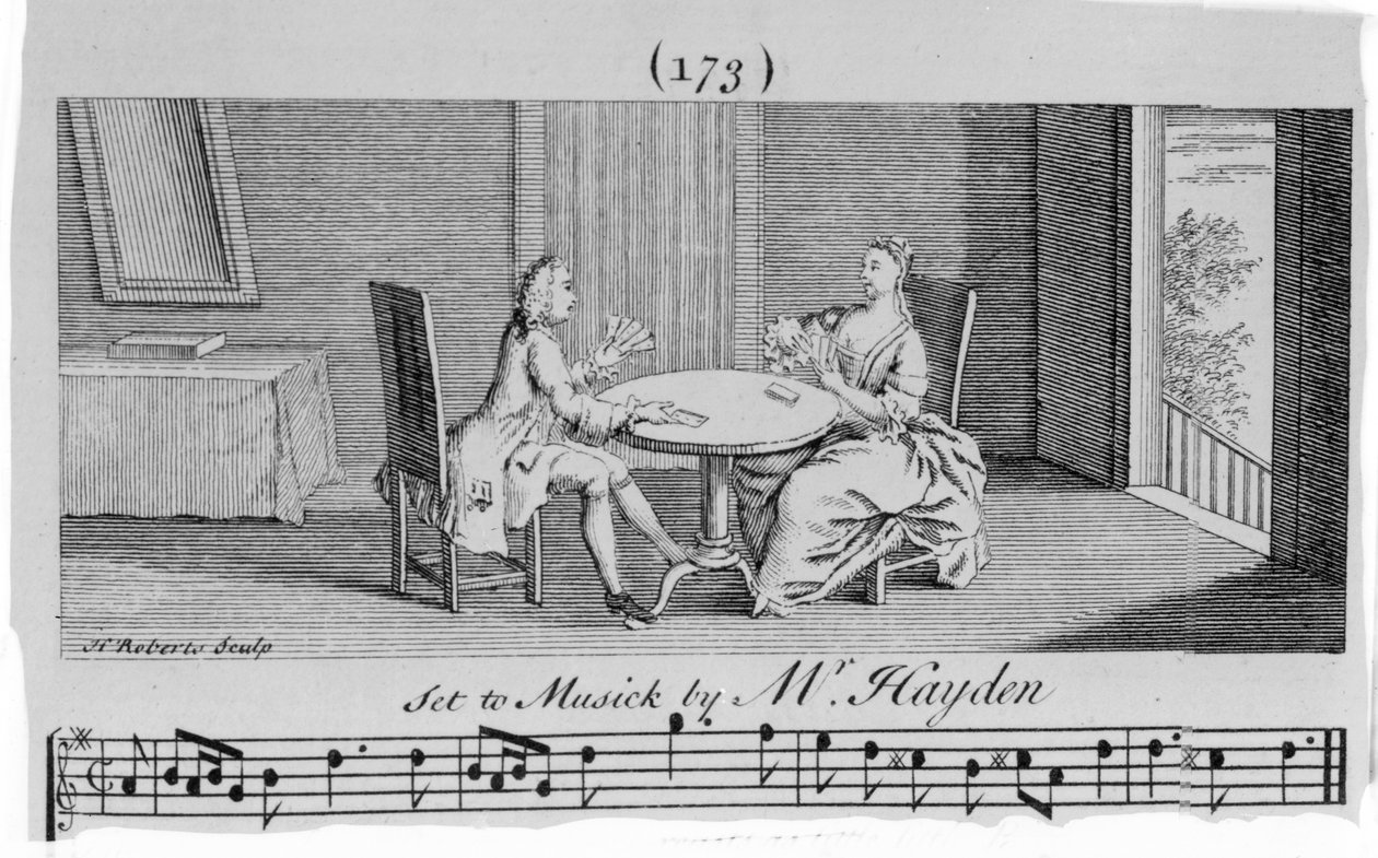 Illustration to Sheet Music by Joseph Haydn, engraved by H. Roberts by English School