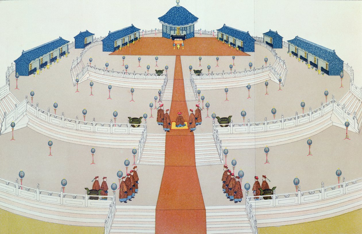Imperial Worship of Shangti on the Altar of Heaven at Peking, illustration from The Middle Kingdom by Samuel Wells Williams by English School