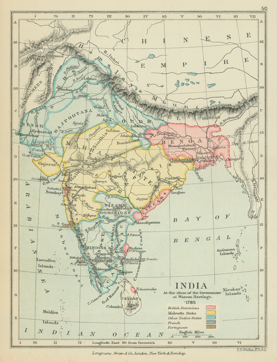 India at the Close of the Government of Warren Hastings by English School