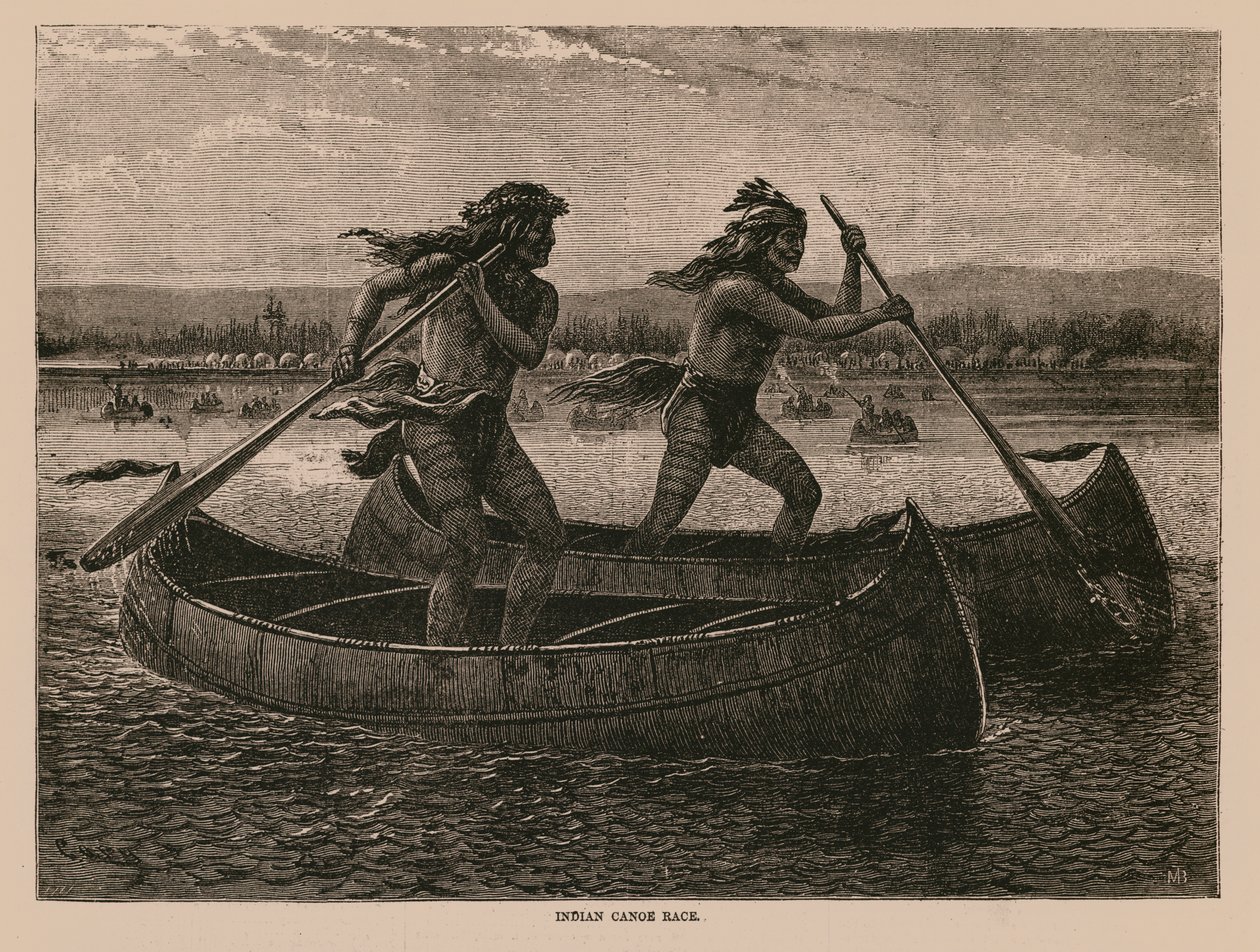 Indian Canoe Race by English School