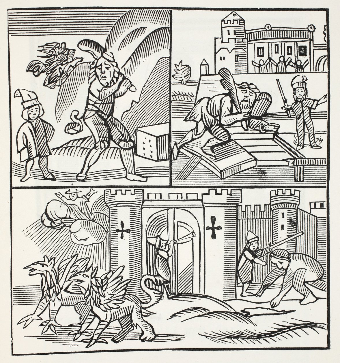 Jack and the Giants, illustration from Chap-books of the Eighteenth Century by John Ashton, pub. 1882 by English School