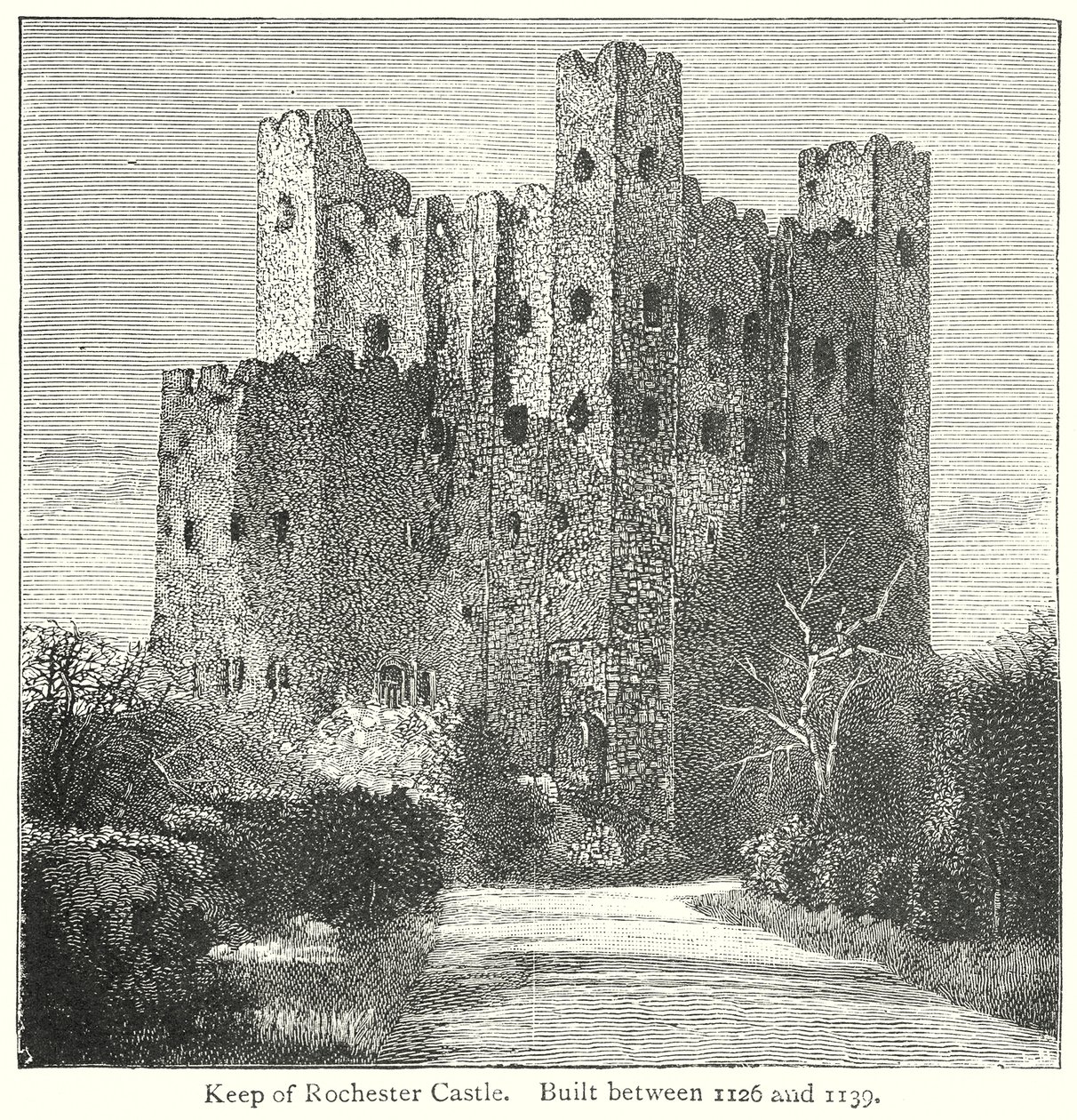 Keep of Rochester Castle (engraving) by English School