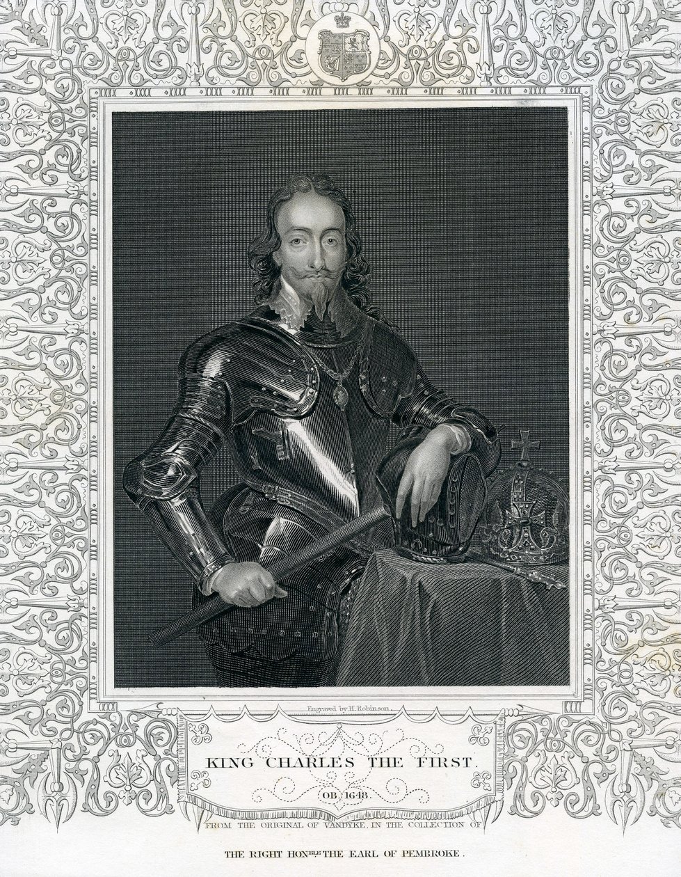 King Charles the First, engraved by H. Robinson after Van Dyck by English School