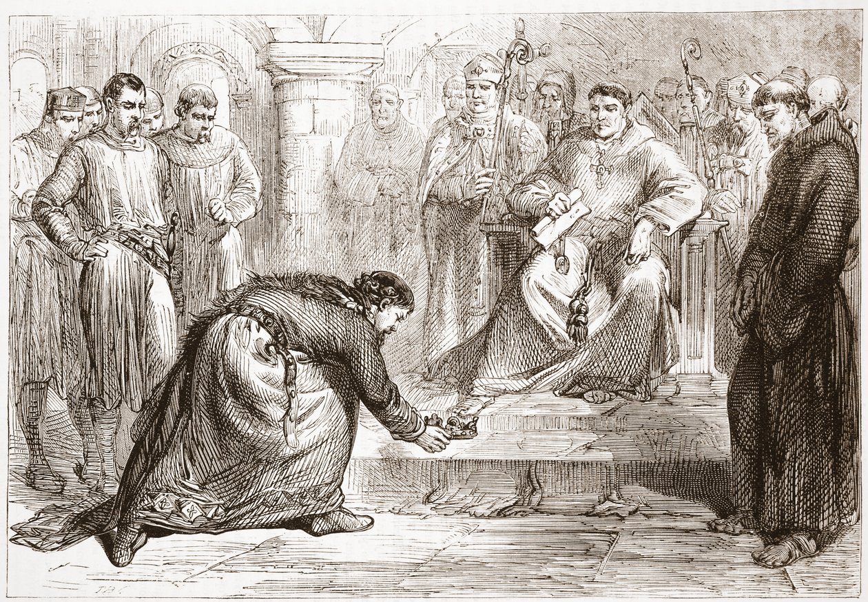 King John and the Popes Legate, illustration from The History of Protestantism by James Aitken Wylie, 1878 by English School
