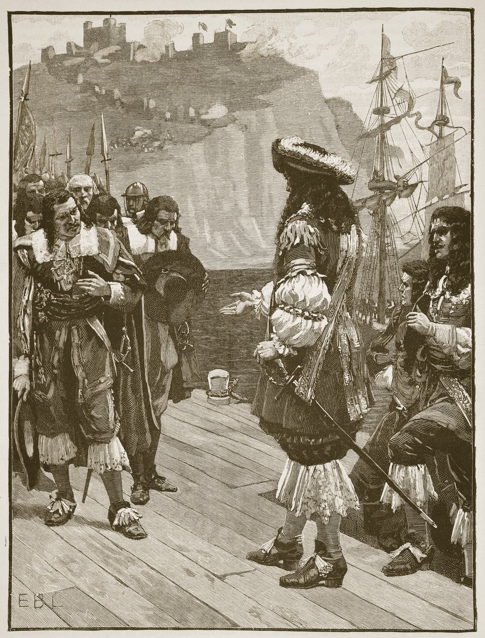 Landing of Charles II at Dover, 26th May 1660, illustration from Cassell