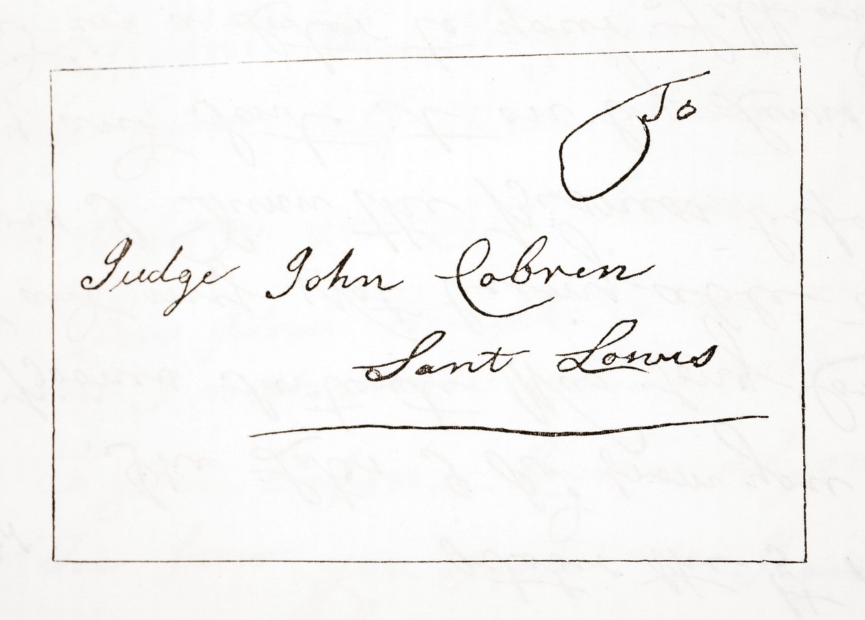 Letter from Daniel Boone to Judge John Cobren, original dated 5th October, 1809 by English School