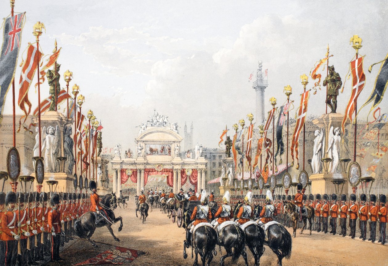 London Bridge, Kept by the Honourable Artillery Company of London, from A Memorial of the Marriage of Edward VII and Alexandra of Denmark by English School