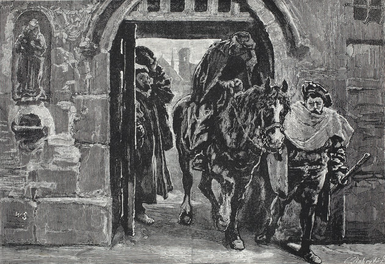 Luther escaping from Augsburg by English School