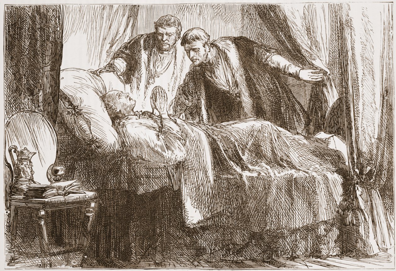 Luther on His Death-Bed by English School