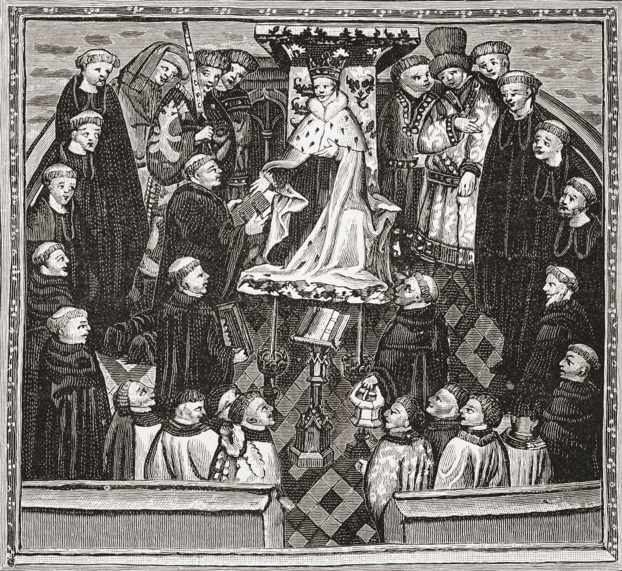 Lydgate Presenting His Book to King Henry V, from 