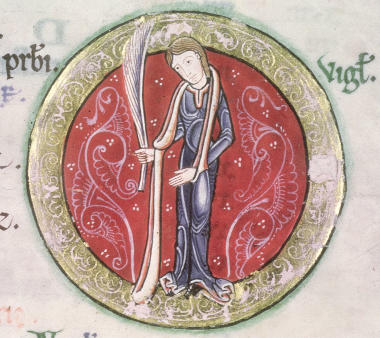 Virgo, from the Hunterian Psalter, c.1170 (detail) by English School