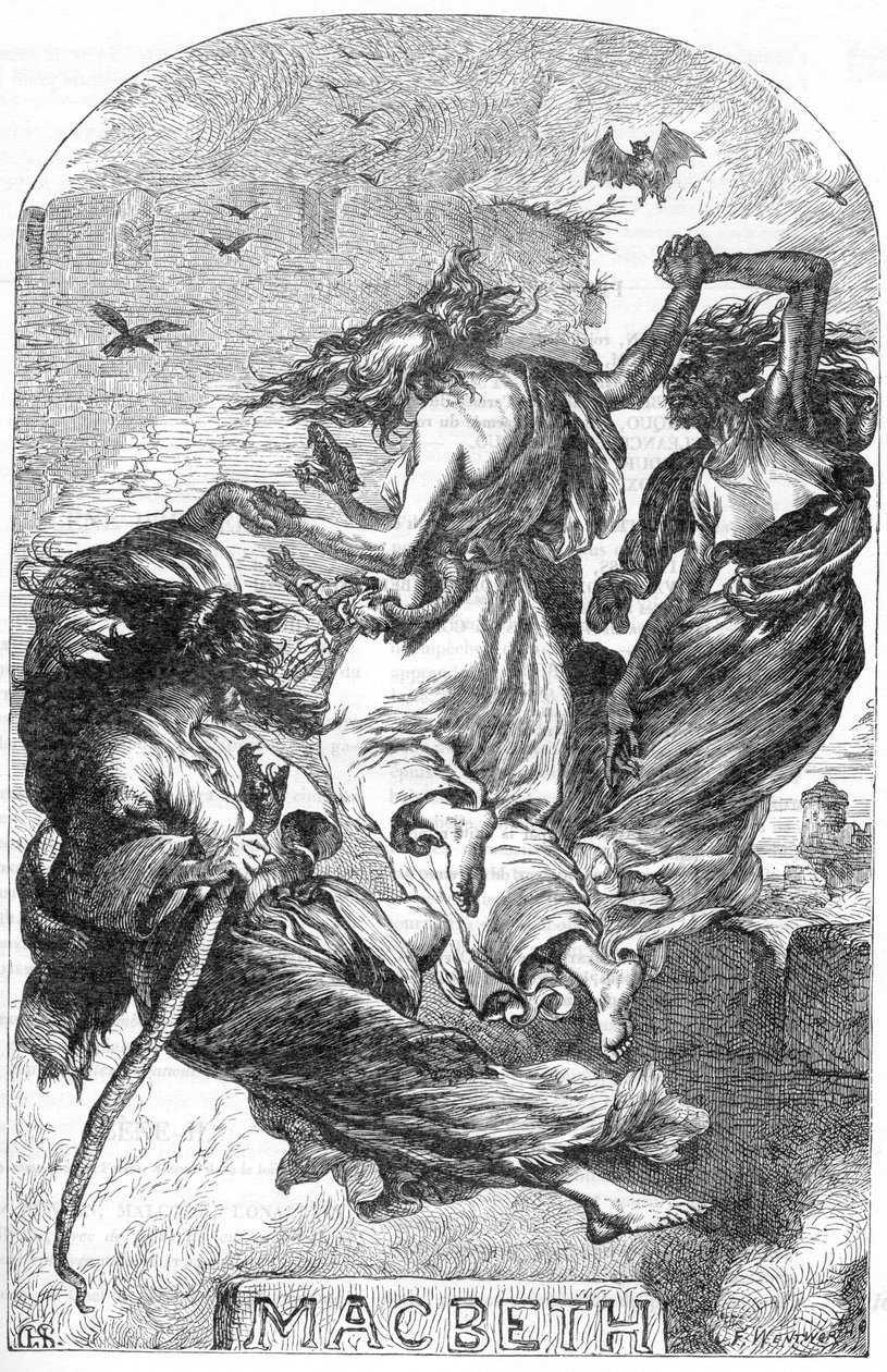 Macbeth - Illustration in 'Completes de William Shakespeare' 1866 - The ...