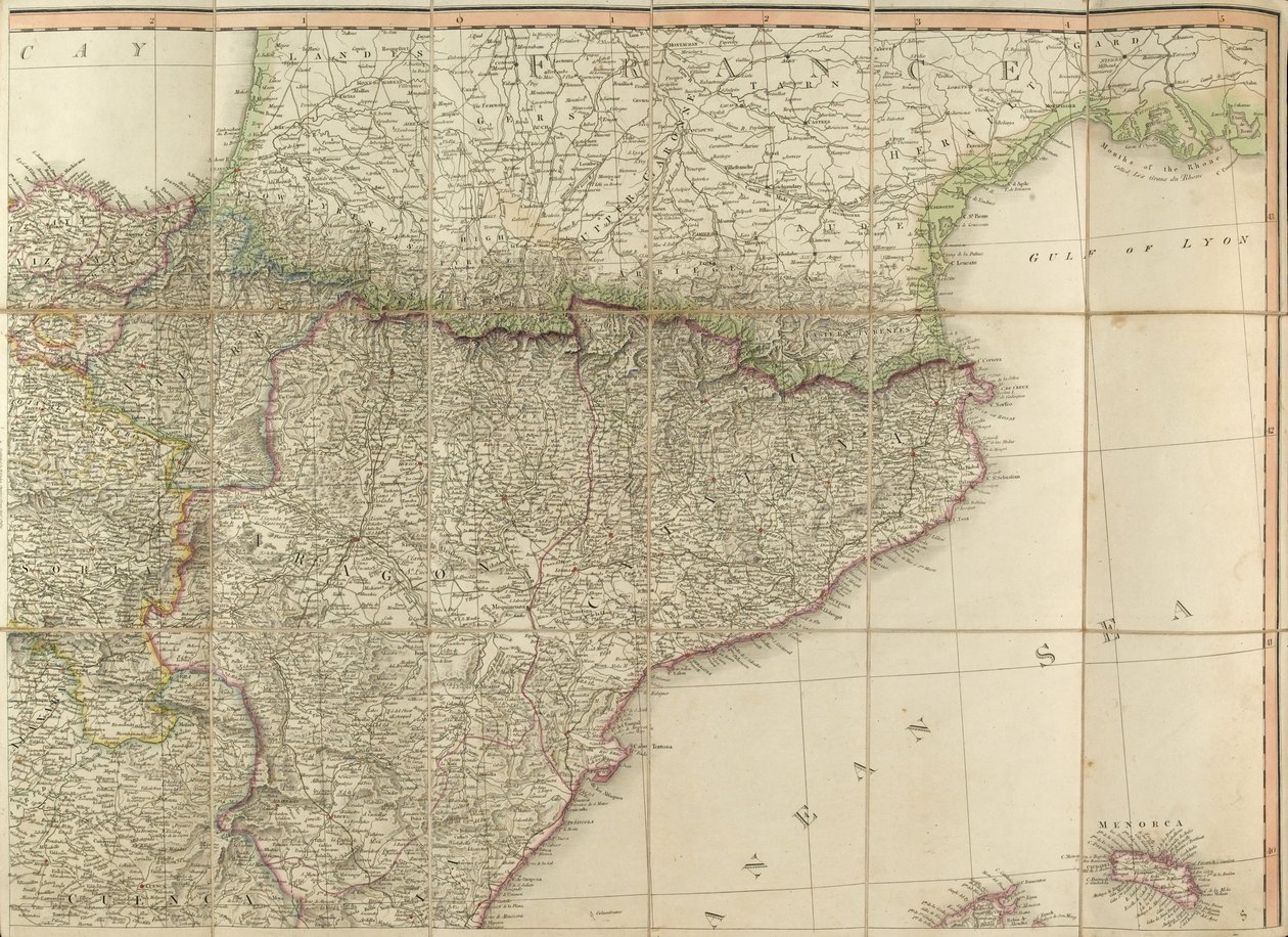 Map of Spain Said to Have Been Used by the Duke of Wellington by English School