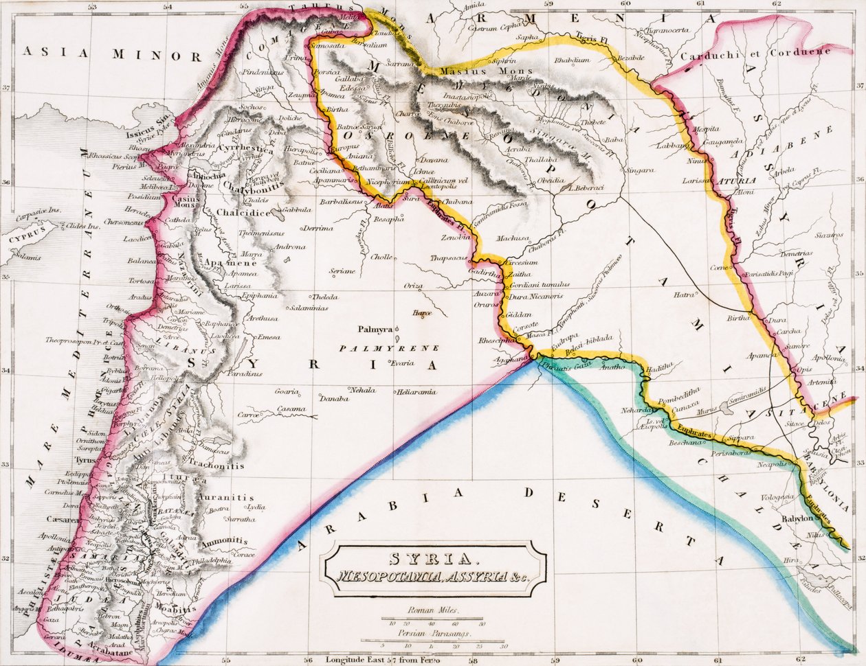 Map of Syria, Mesopotamia, Assyria, from 