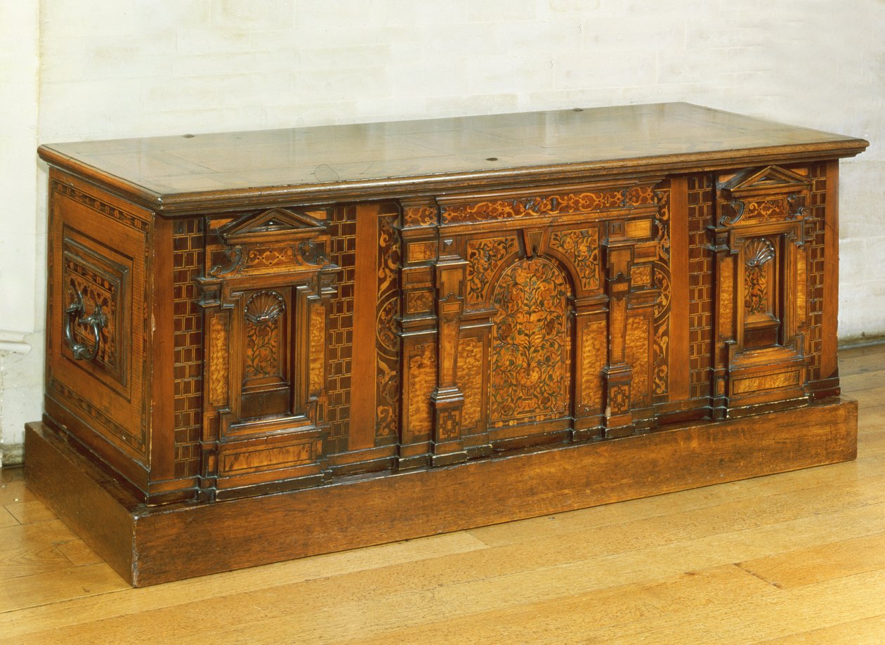 Marquetry Nonsuch chest by English School