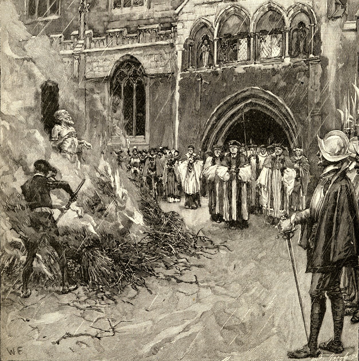 Martyrdom of John Hooper (c.1495-1555) at Gloucester by English School