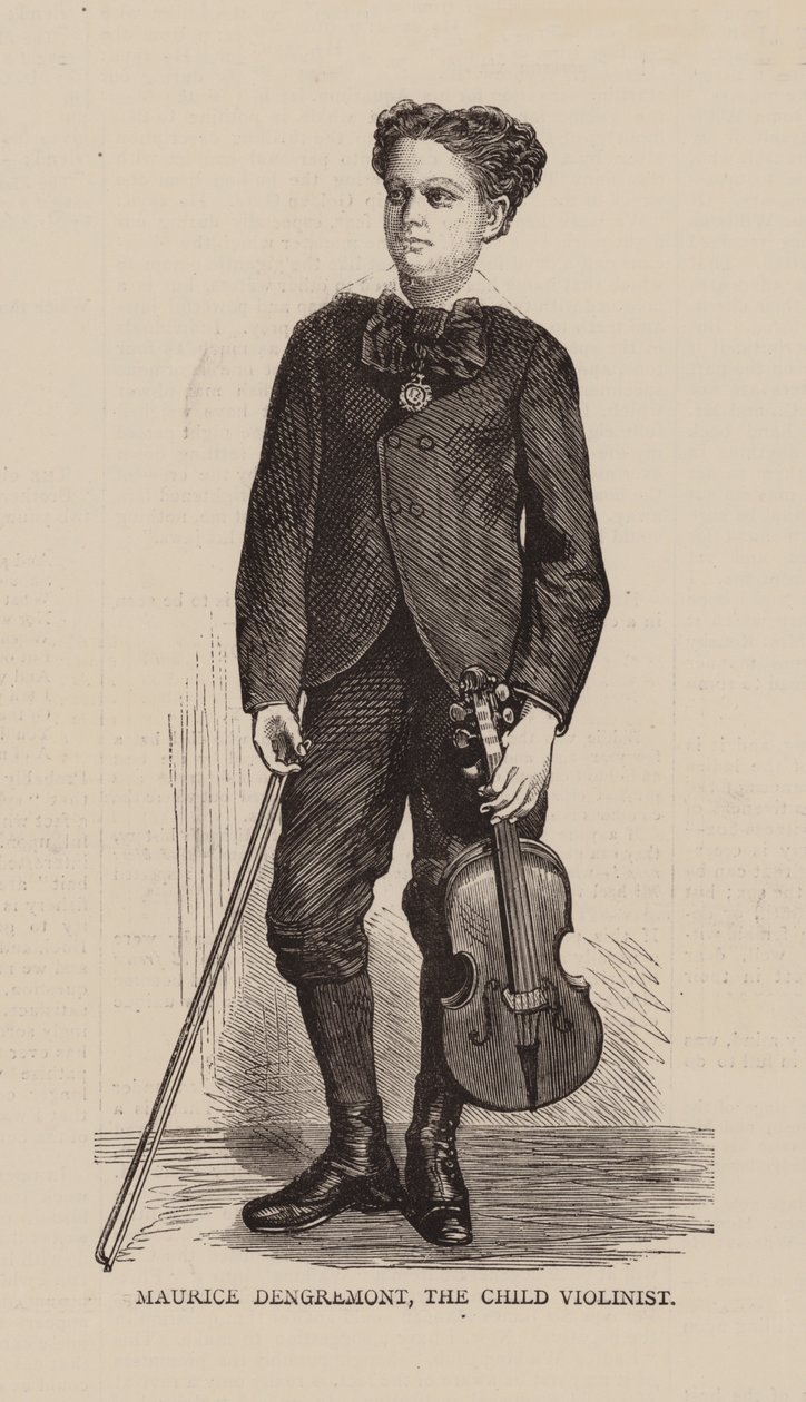 Maurice Dengremont, The Child Violinist by English School