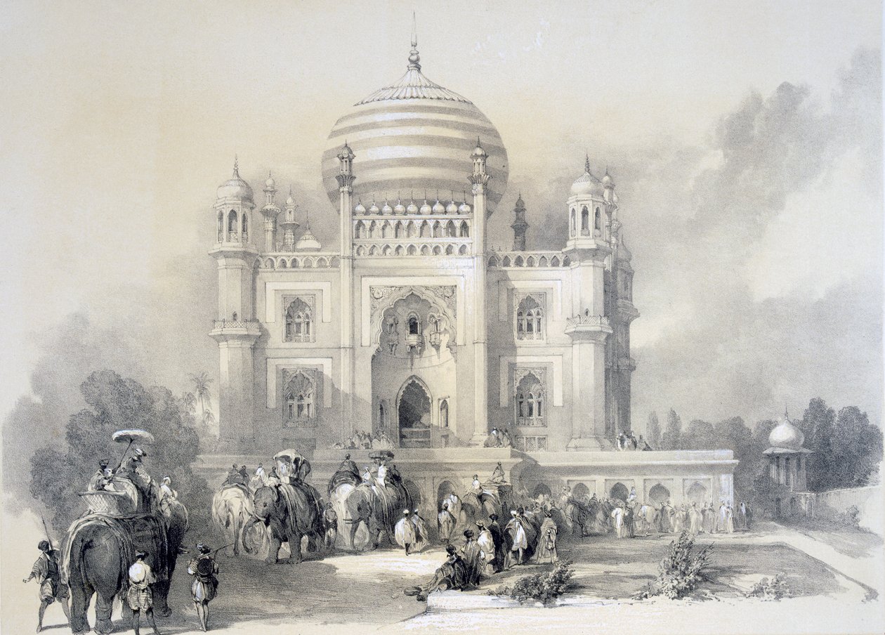 Mausoleum of Jufhir Junge, Delhi, from The Oriental Portfolio: Picturesque Illustrations of the Scenery and Architecture of India by Horace H. Wilson, published 1841 by English School