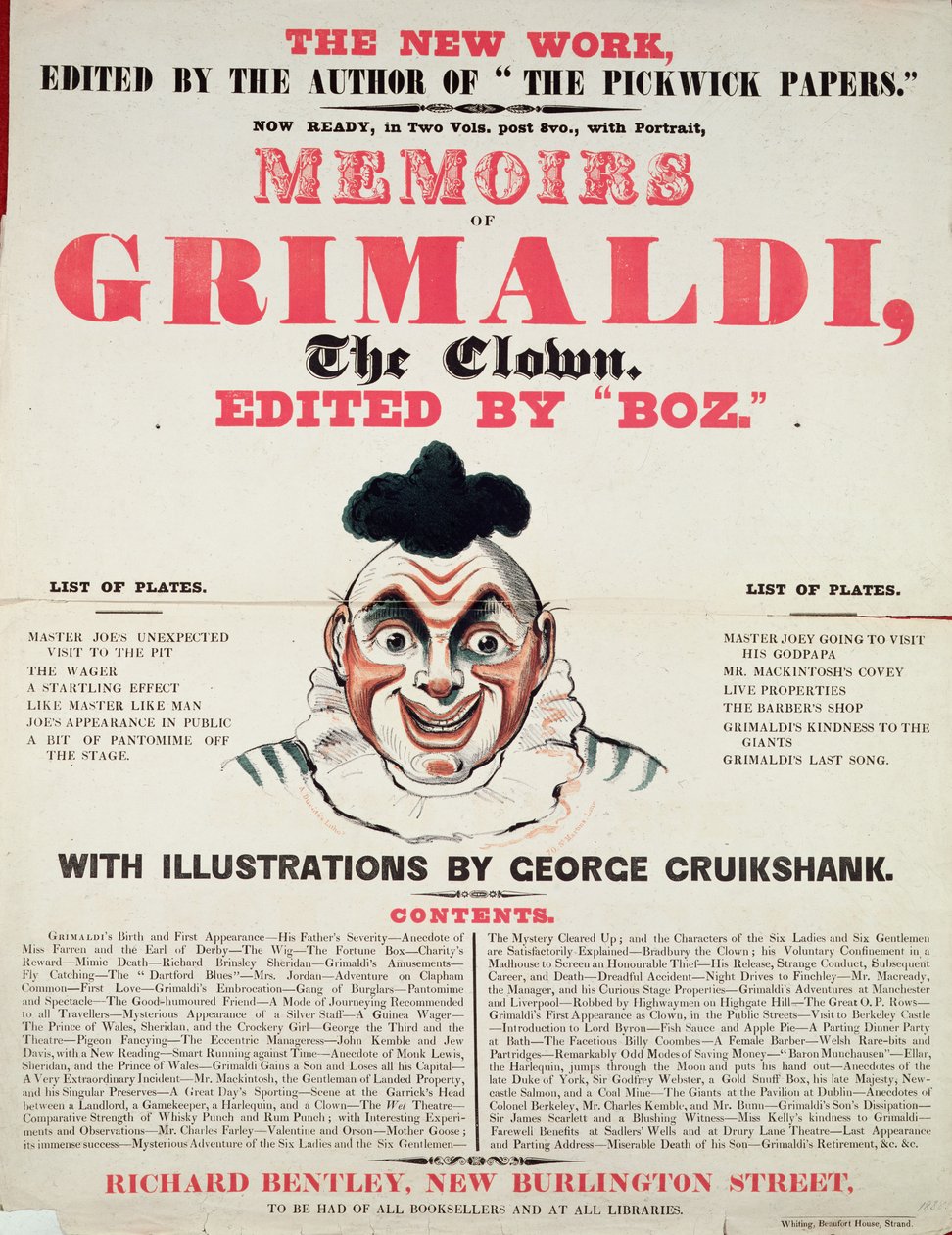 Memoirs of Grimaldi the clown, with illustrations by George Cruikshank, 1888 by English School