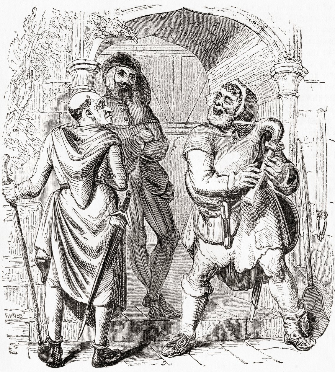 Miller, Manciple and Reeve, from Old England: A Pictorial Museum by English School