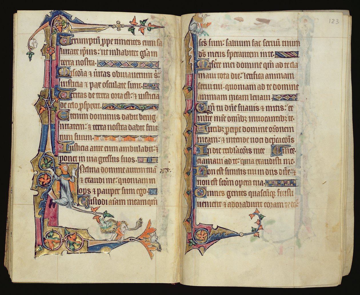 Grotesque marginal decoration from the Macclesfield Psalter, Use of Sarum, East Anglia, c.1330 by English School