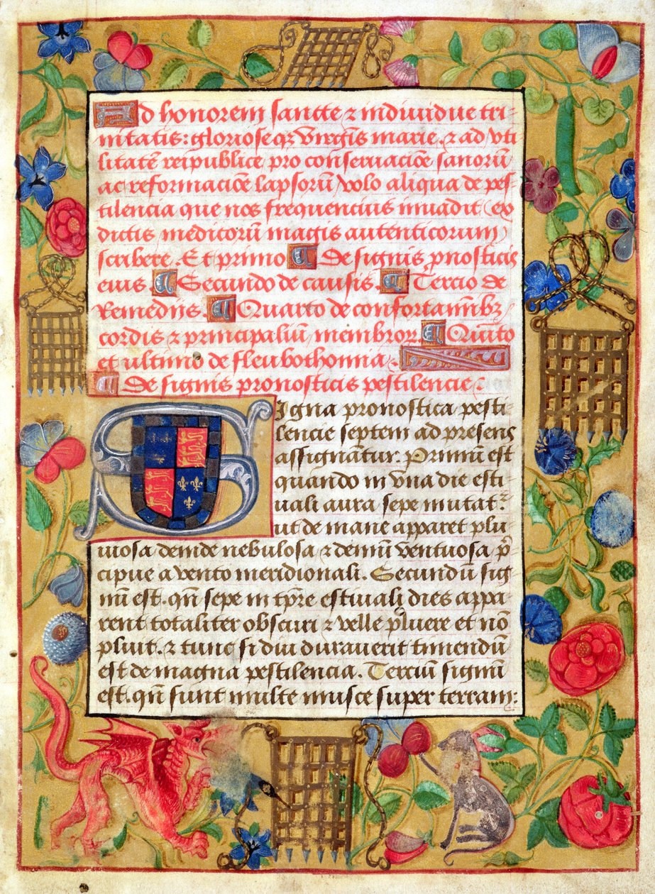 Page from a Collection of Plague Tracts in Latin and English, c.1500 by English School