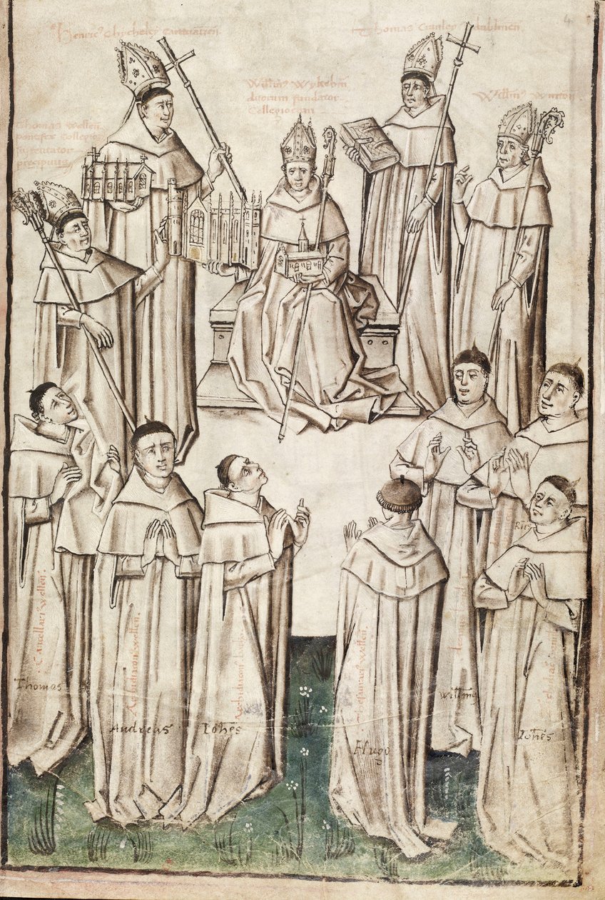 Life of William of Wykeham by Thomas Chaundler (Ms. New Coll 288, f4r) by English School