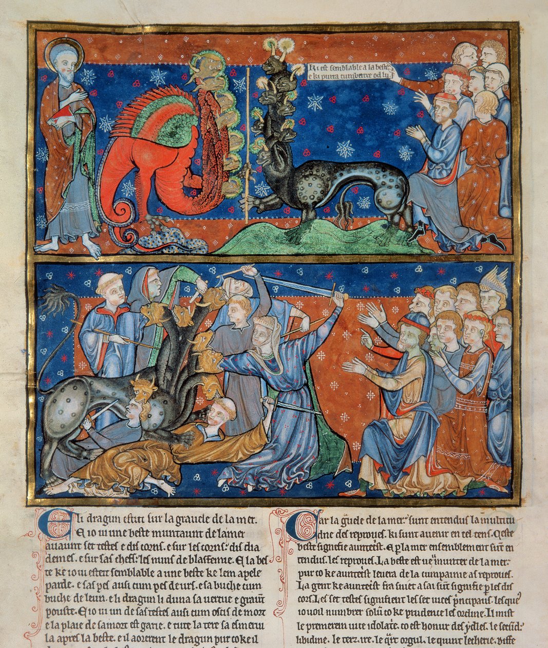 The Killing of the Seven-Headed Beast, from the Trinity Apocalypse ...
