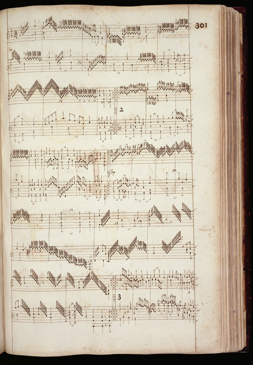 Page from the Fitzwilliam Virginal, an anthology of 16th and early 17th century keyboard music by English School