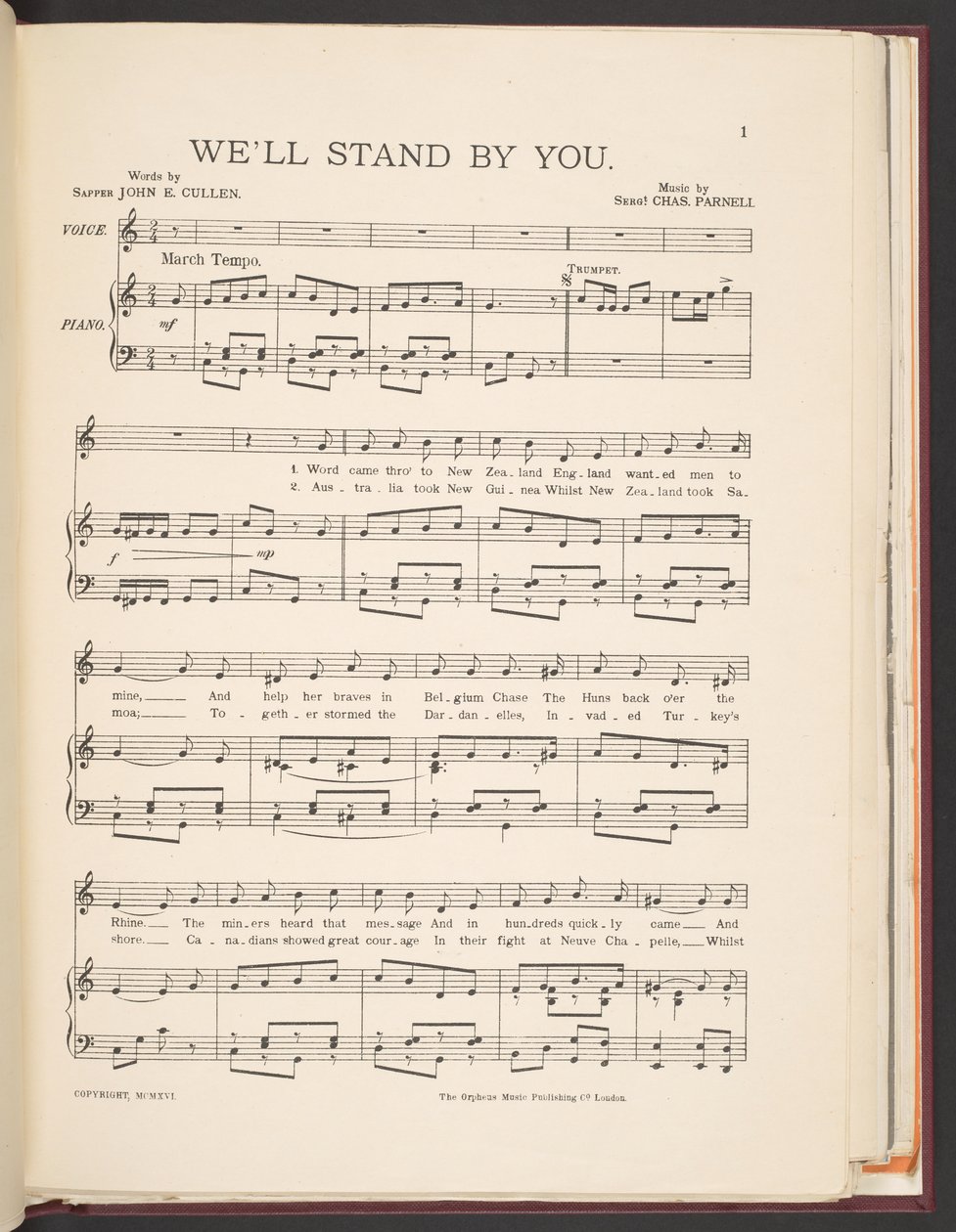Music score of song 