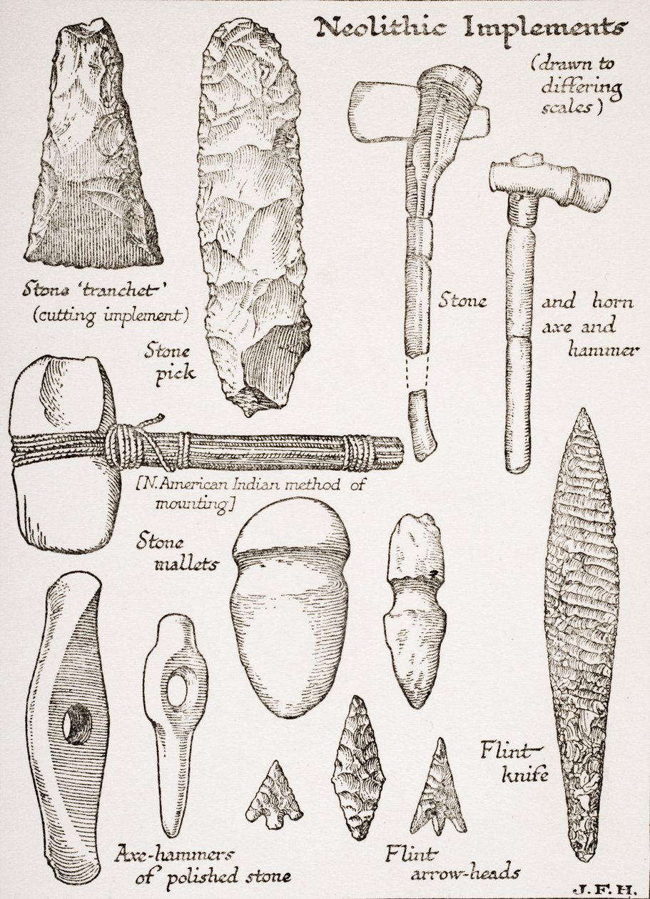 Neolithic Implements, illustration from 