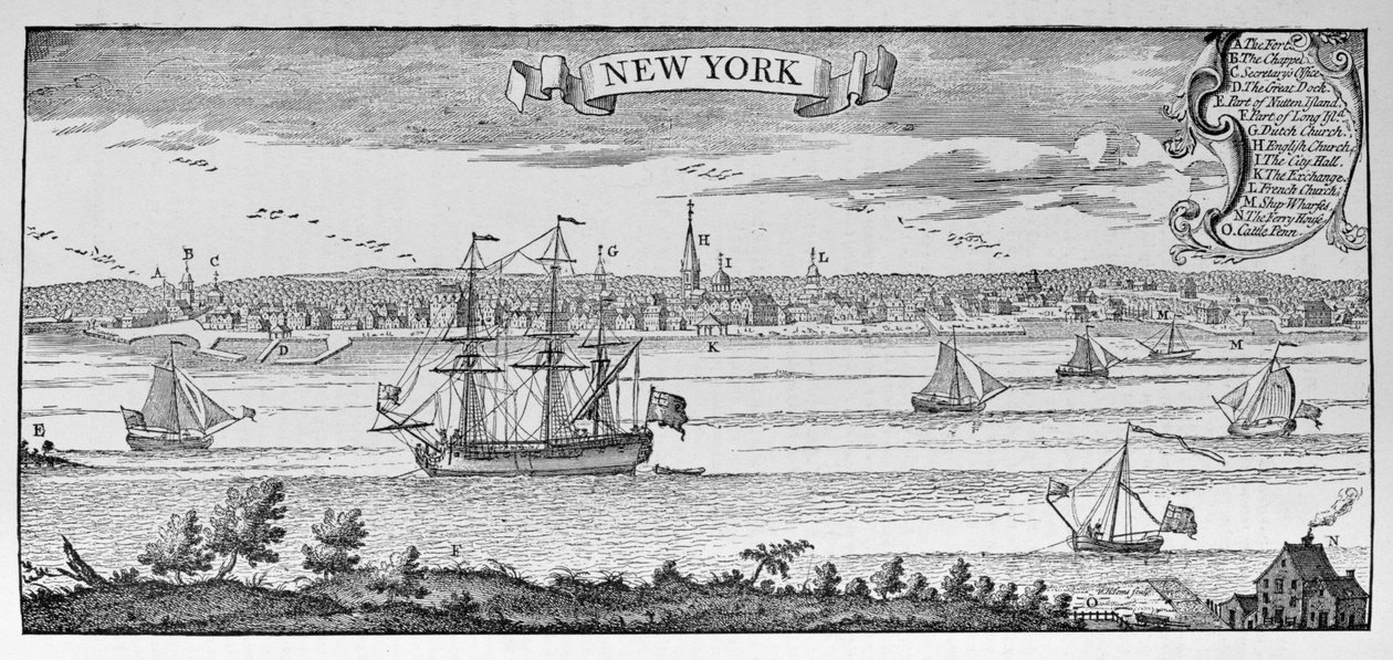 New York in 1732, illustration from Volume V of 