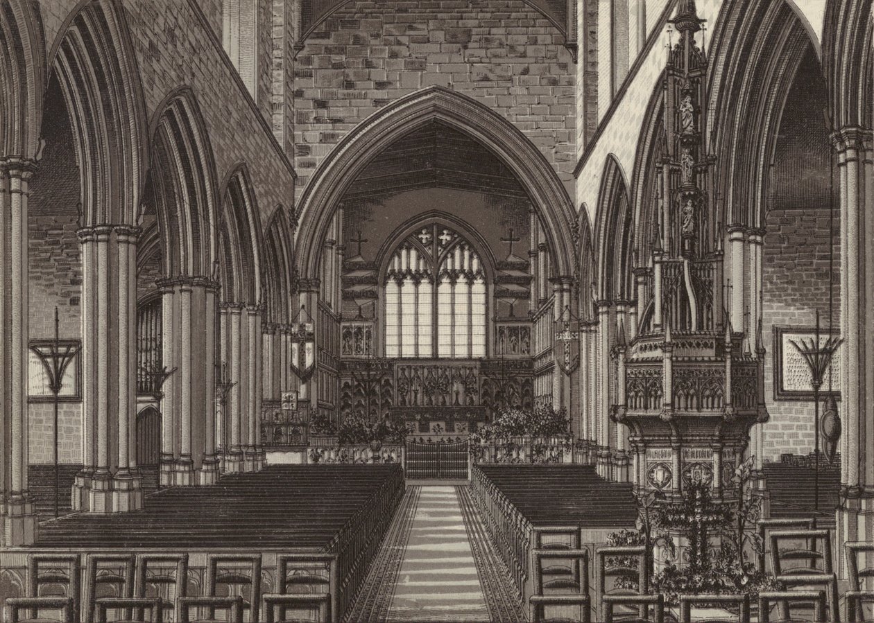 Newbury Church Interior by English School