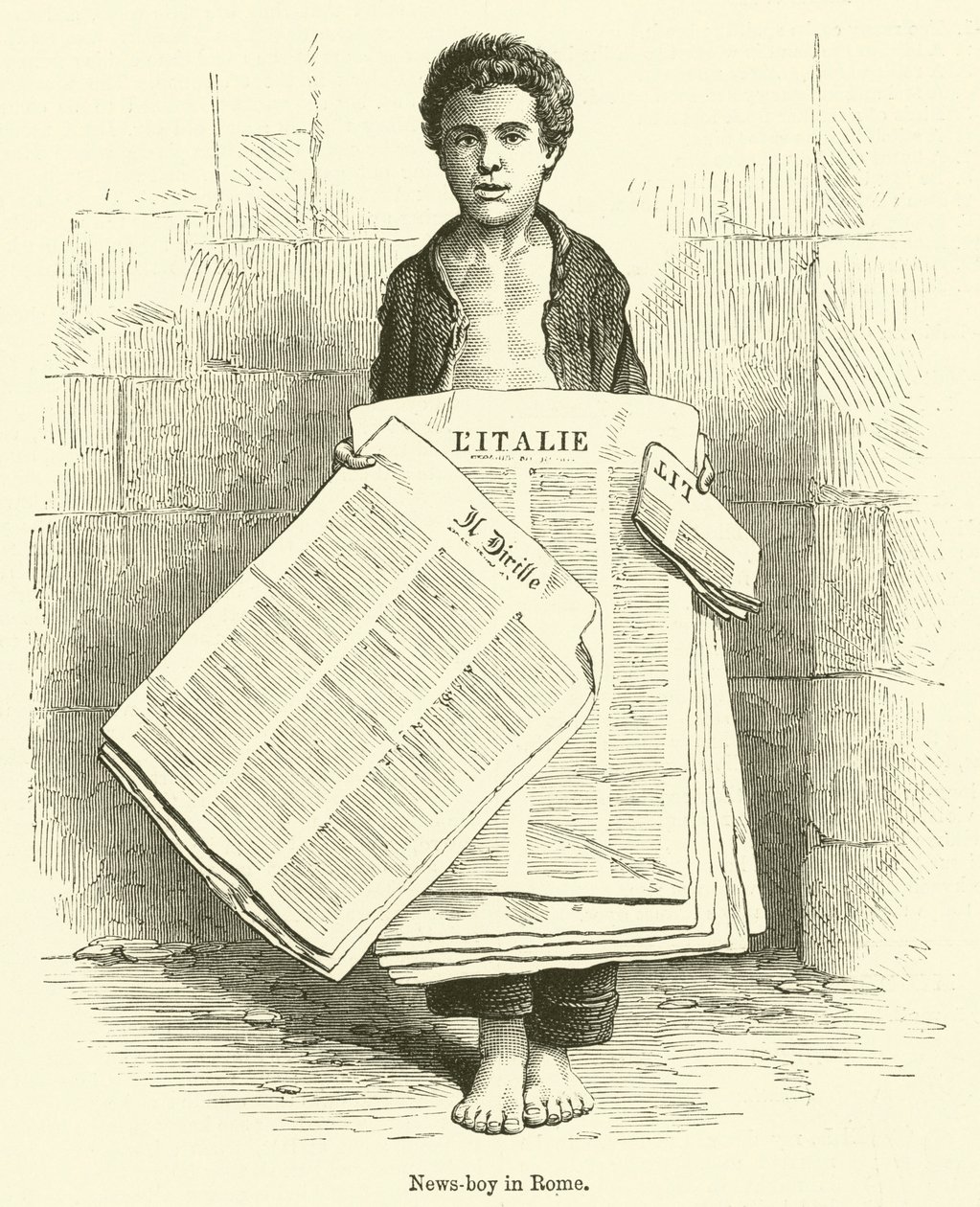 News-boy in Rome by English School