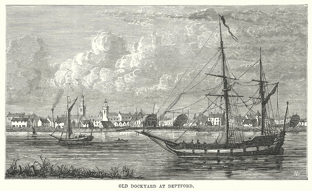 Old Dockyard at Deptford by English School