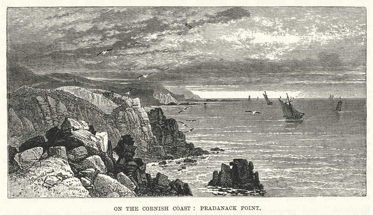 On the Cornish Coast: Pradanack Point by English School