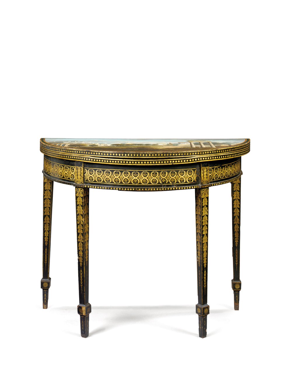 One of a pair of George III tea-tables, possibly Irish by English School