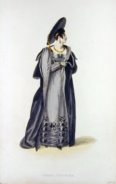 Opera Costume, Fashion Plate from Ackermann's Repository of Arts