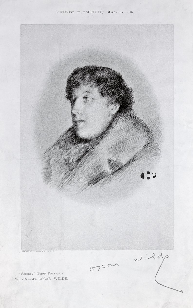 Oscar Wilde a Bijou Portrait, from Society by English School