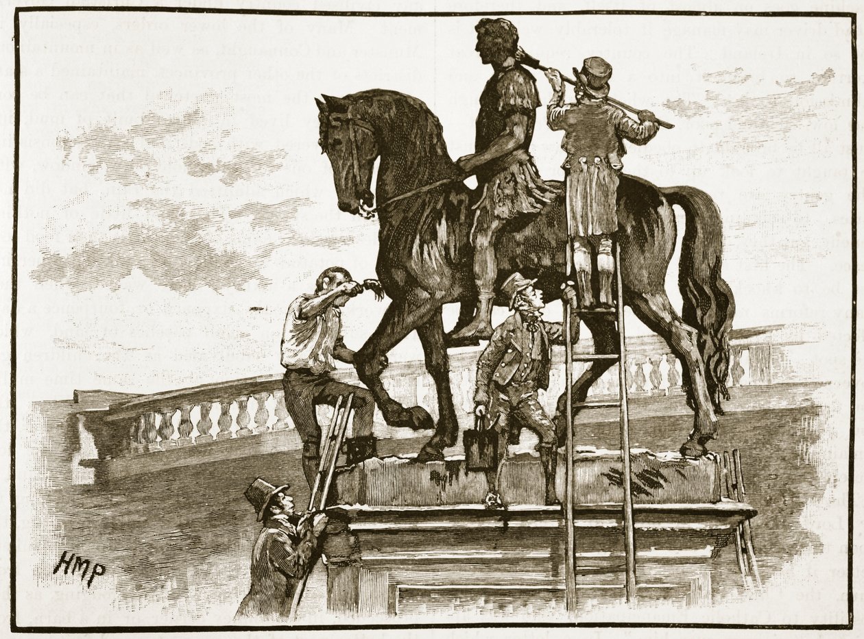 Painting King William Black, Dublin, 1822, illustration from Cassell