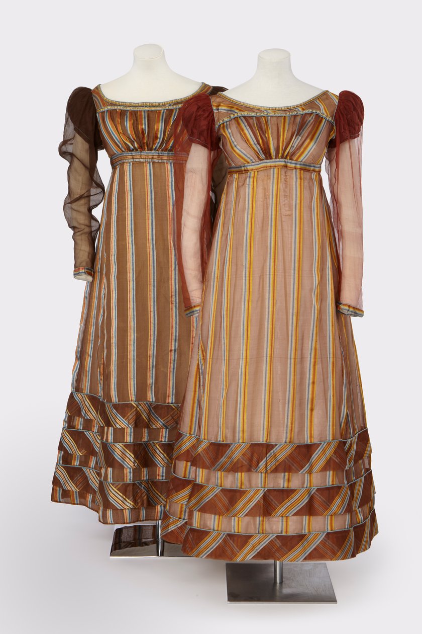 Pair of matching dresses worn by two sisters at the Duchess of Richmond