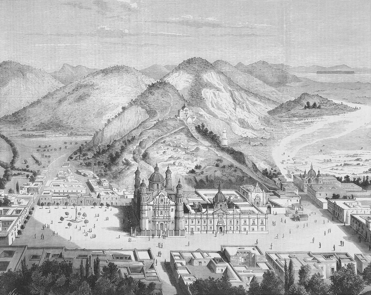 Panoramic View of the Basilica de Guadalupe, Mexico City by English School