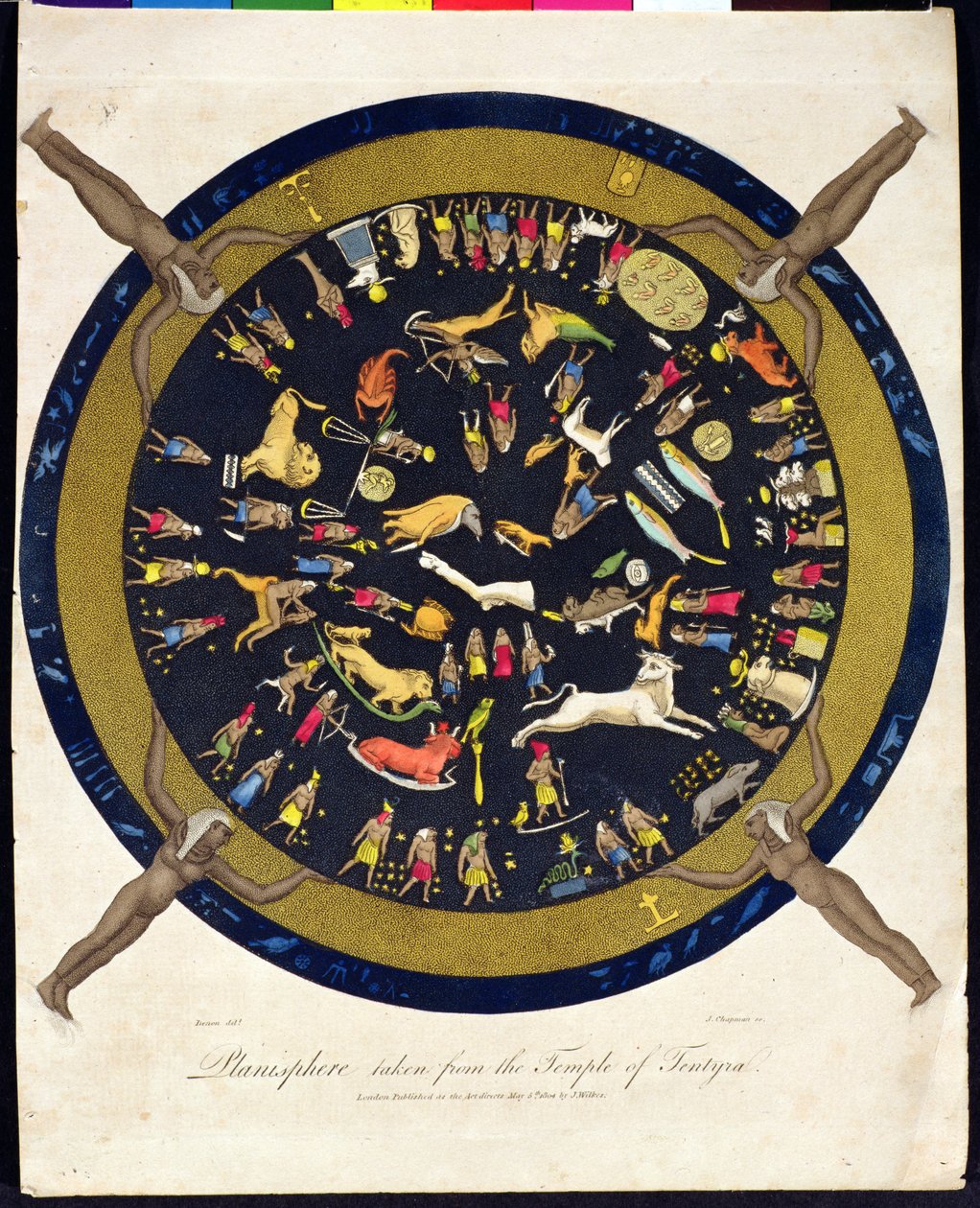 Planisphere taken from the Temple of Tentyra, engraved by J. Chapman, published by J. Wilkes by English School