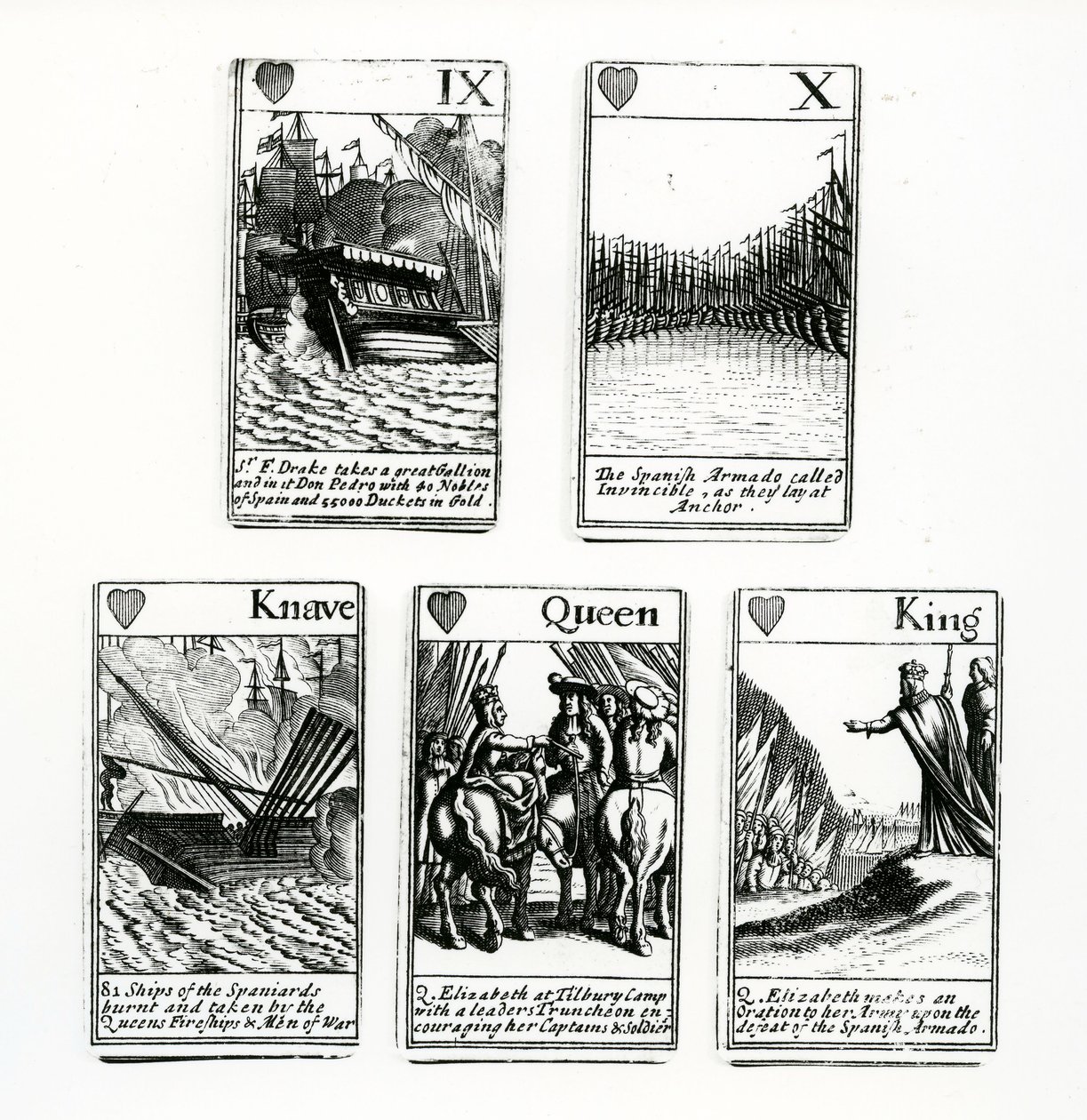 Playing Cards Depicting the Events from the Spanish Armada, 1699 by English School