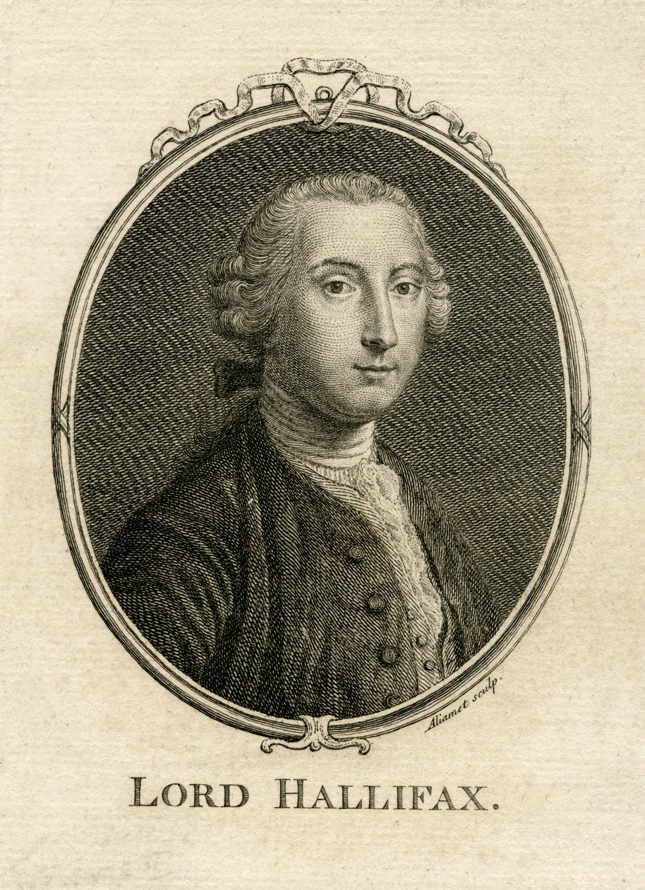 Portrait of George Montagu Dunk, 2nd Earl of Halifax, engraved by Aliamet by English School