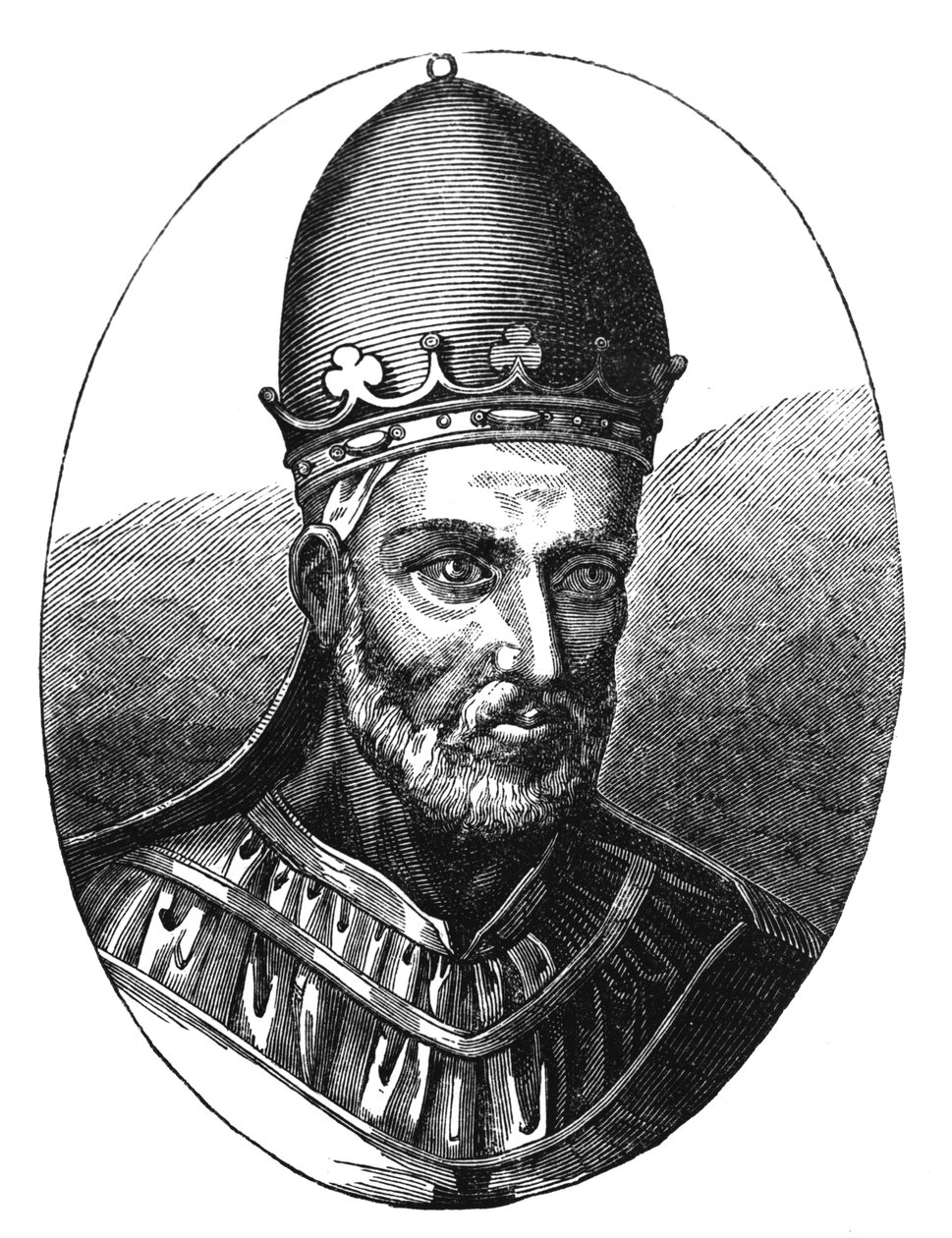 Portrait of Pope Honorius III, illustration from 